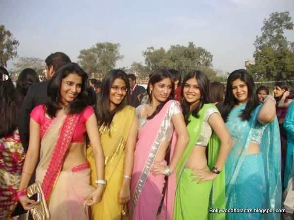 aunties wearing saree in college function