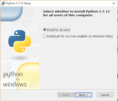 Python installation window 1