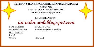 https://soalsiswa.blogspot.com - Soal USBN PJOK SMA MA SMK K13 Tahun 2019
