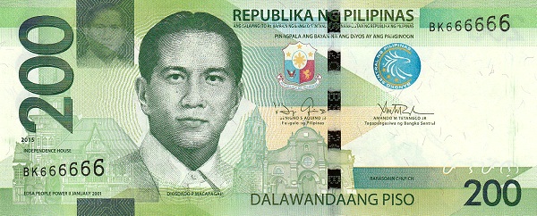 Matawang Philippines 200 Piso Tukaran Mata Wang 