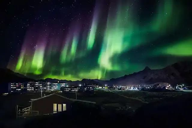 The beautiful northern lights in Greeland