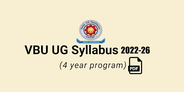 VBU New Syllabus For FYUGP 4 year program (PDF)📑