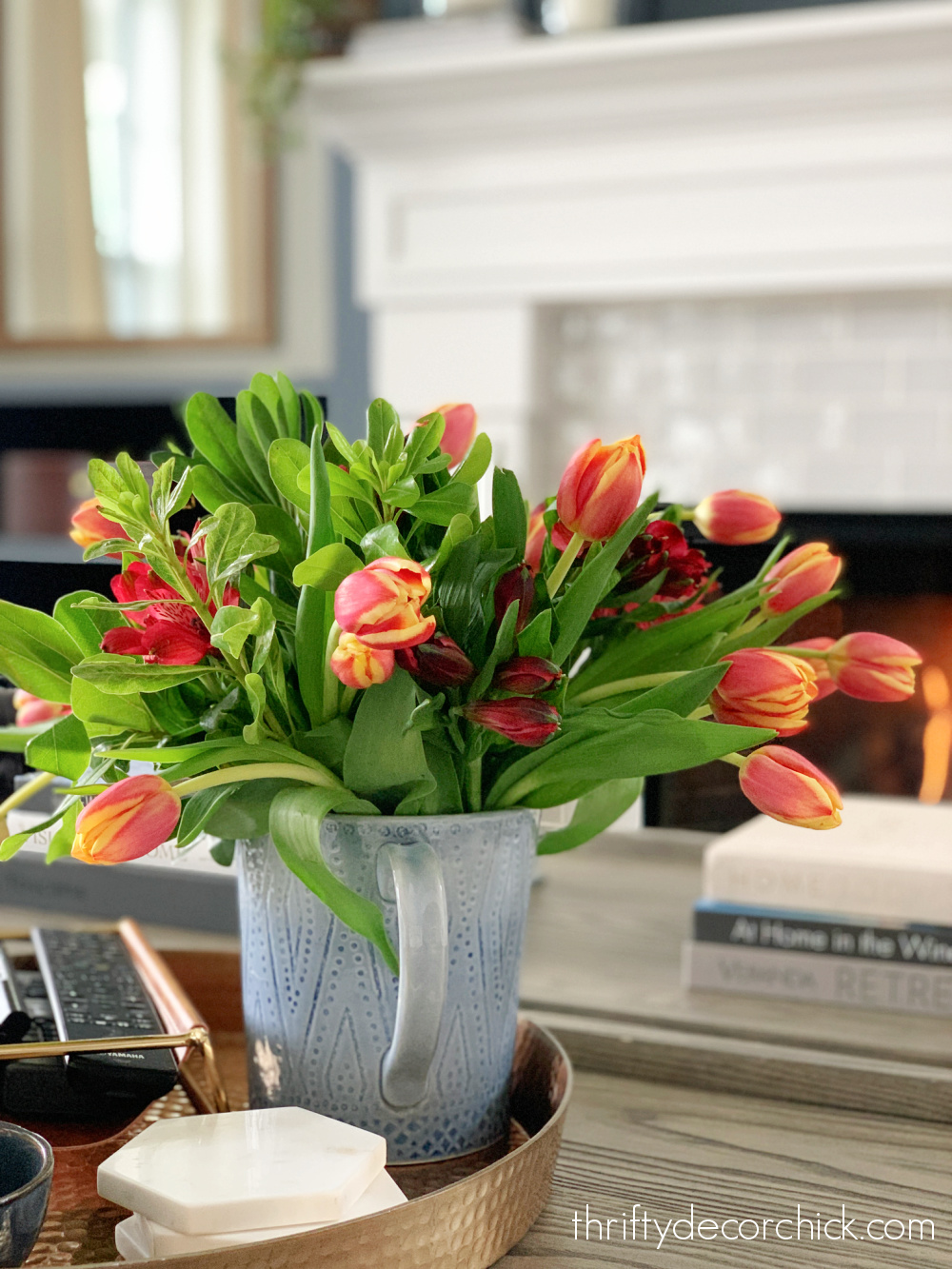 orange yellow and red flowers