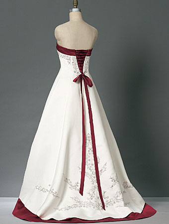 Red Accent Wedding Dress