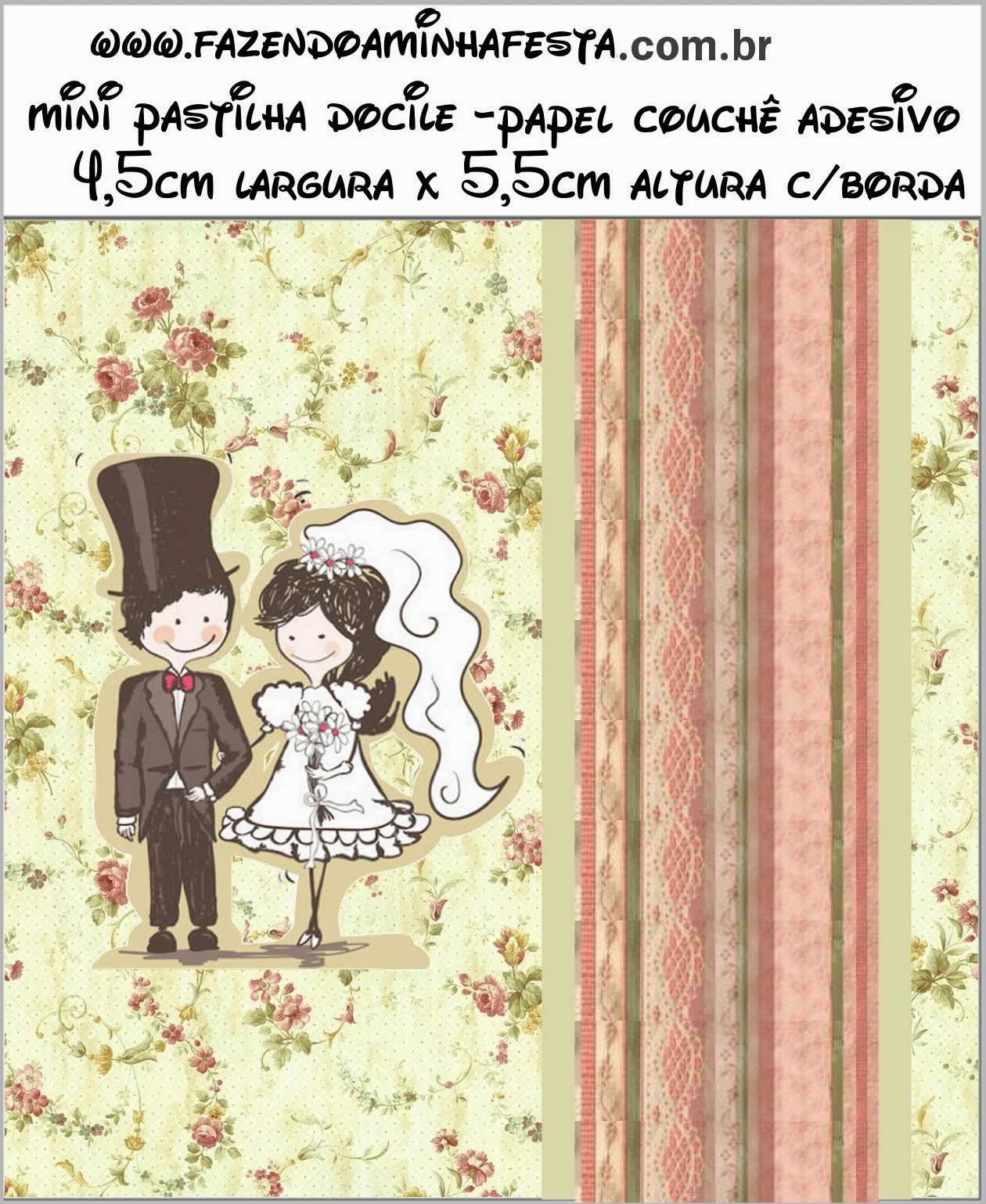 Toon Couple Wedding  Free Printable Candy Bar Labels.