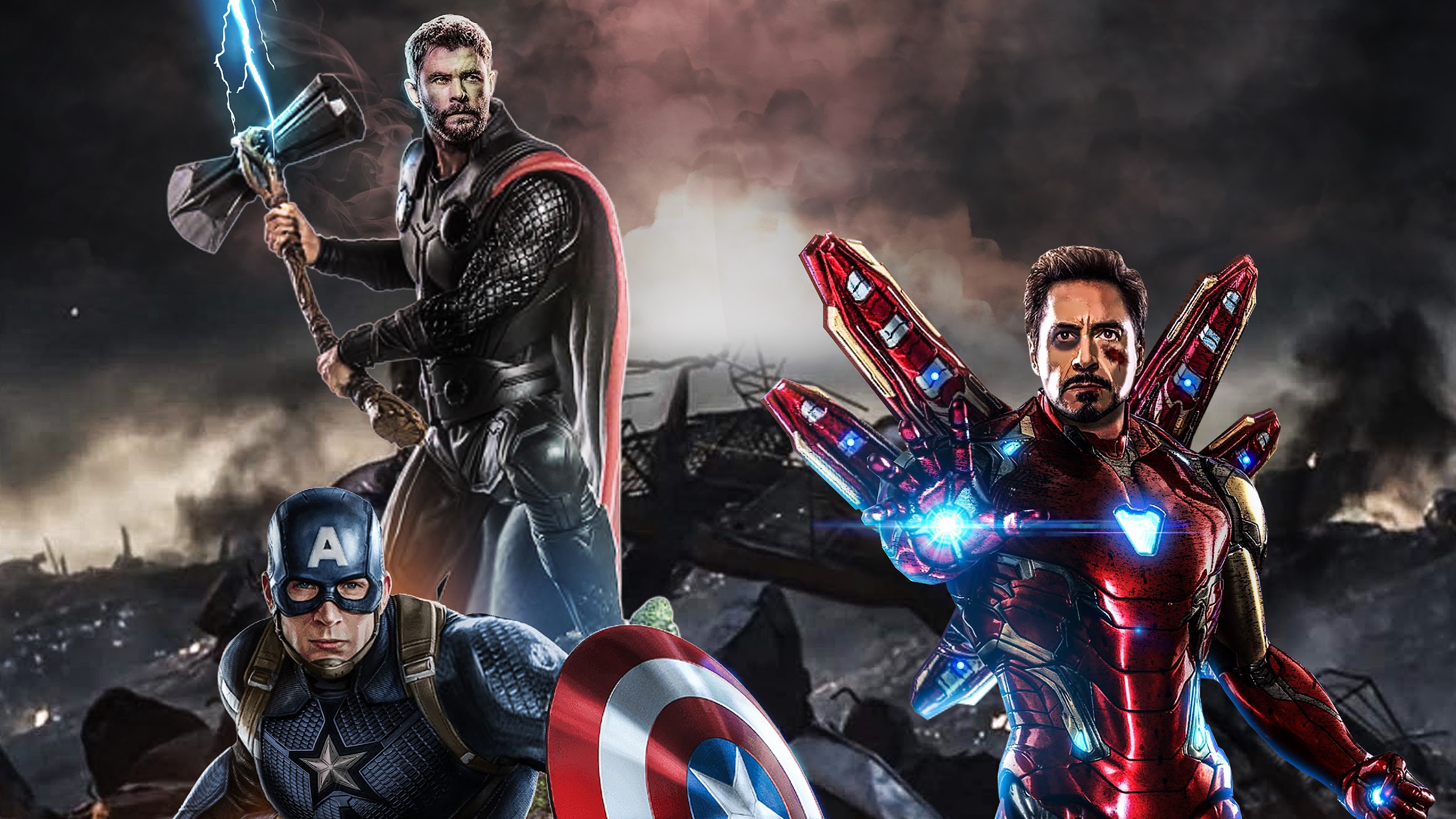 Avengers Endgame Captain America Thor Iron Man 4k Wallpaper