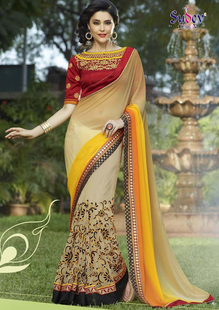 Latest Fashion Trends Of Designer Embroidery Sarees Collection Online For Wedding Season  