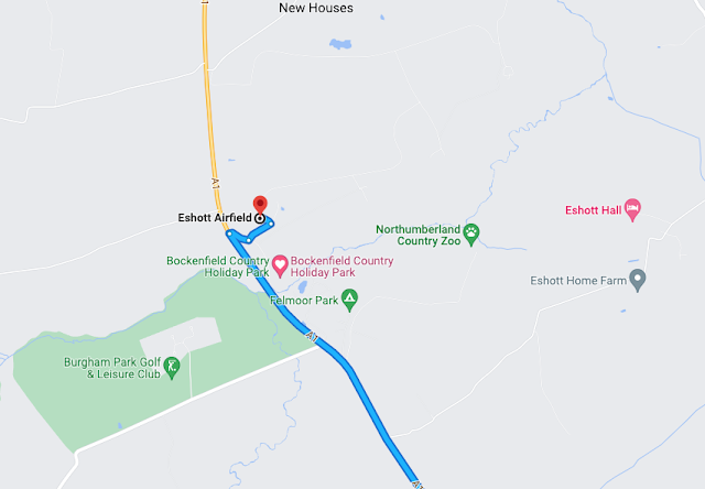 Visiting Eshott Airfield & Cafe  - location map