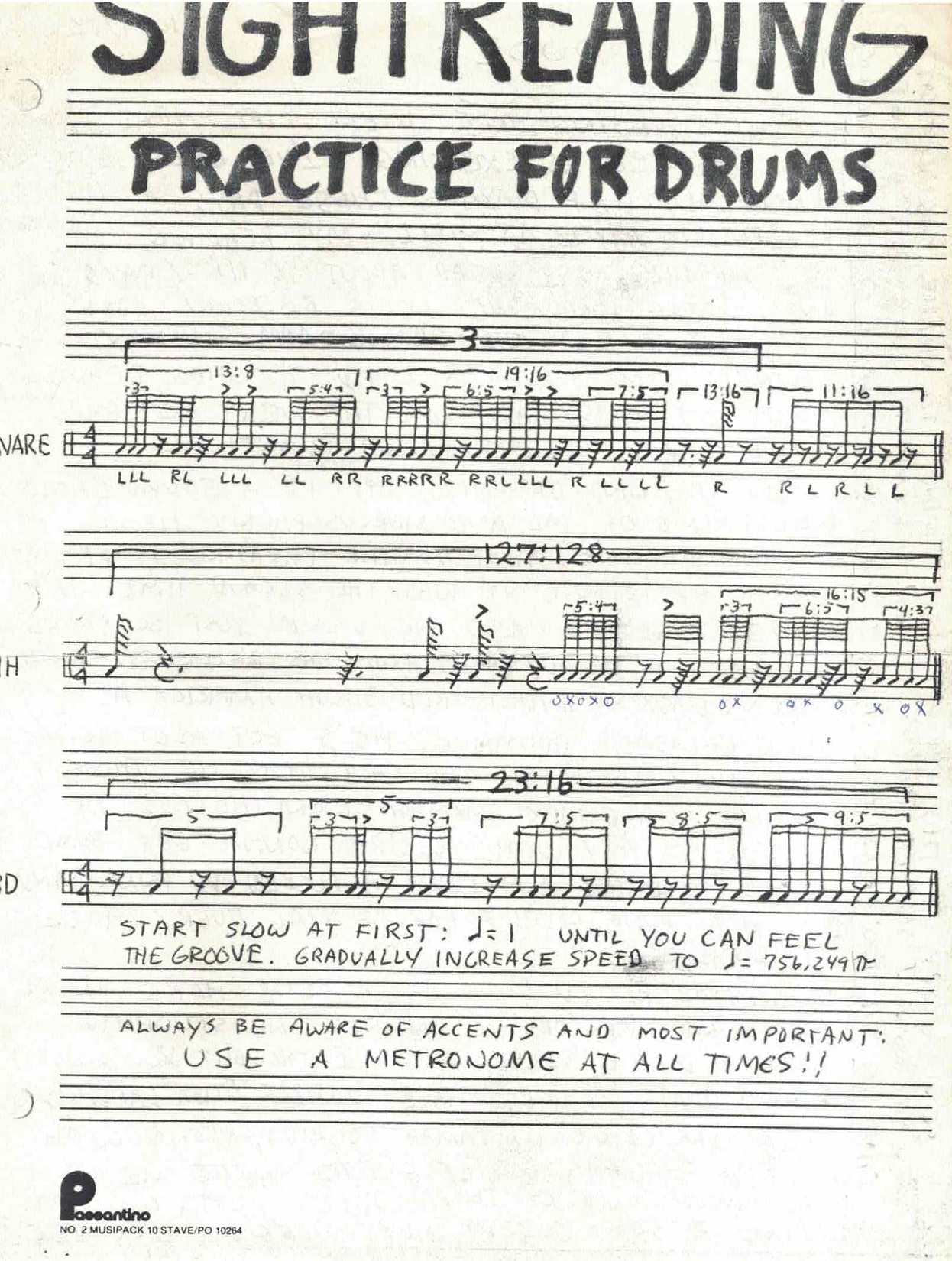 Snare drum sale sight reading