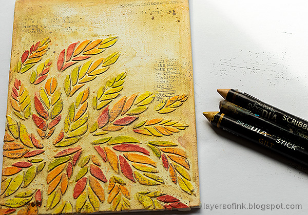 Layers of ink - Tumbling Leaves Canvas Tutorial by Anna-Karin Evaldsson.