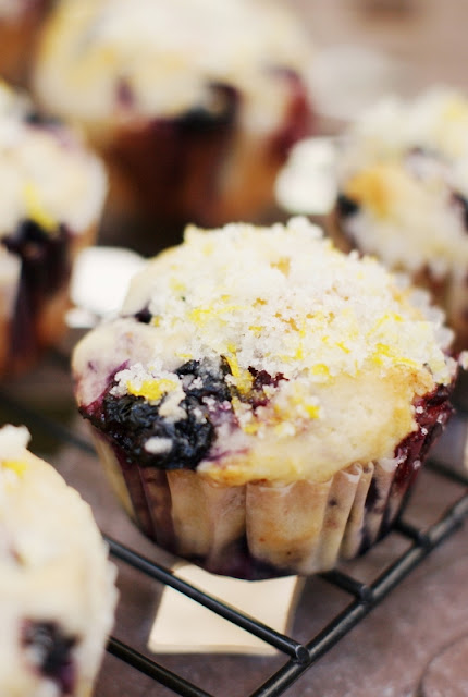 Double Blueberry Muffins with Citrus-Sugar ~ the combination of fresh blueberries, blueberry preserves, and a sprinkling of citrus-sugar make these muffins extra delicious!