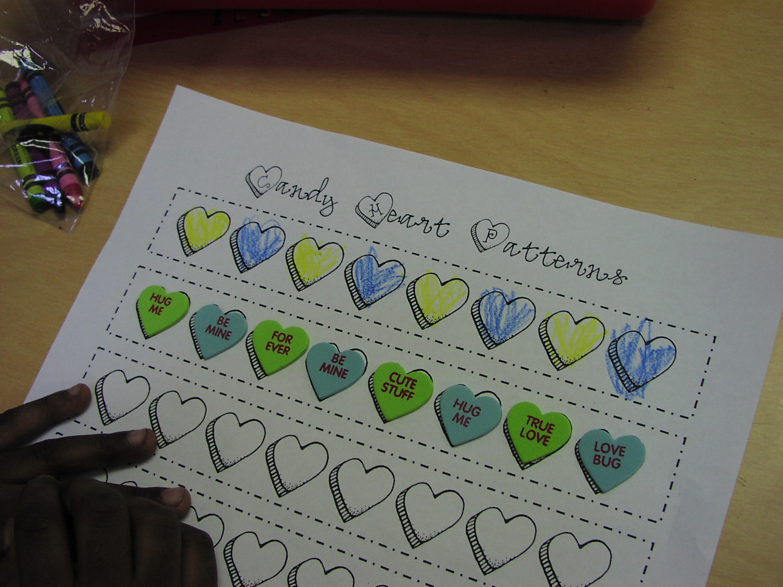 Station 1: Candy Heart Patterns