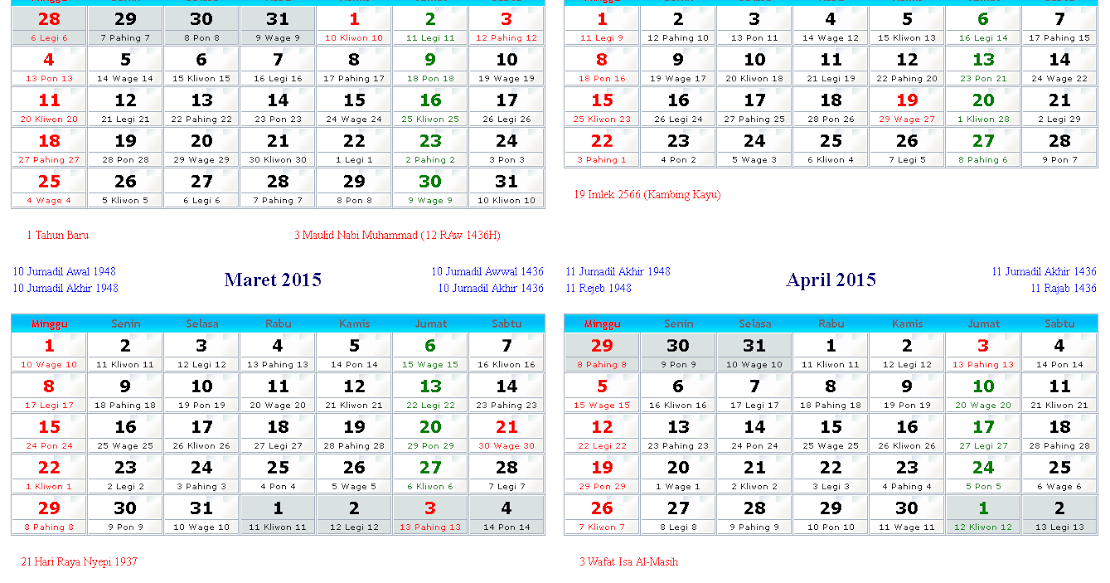  Kalender Hari Libur Bulan Maret 2020 Hari Libur S