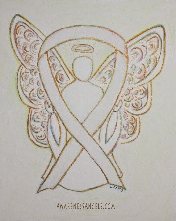 Awareness Ribbon White Angel Art Picture