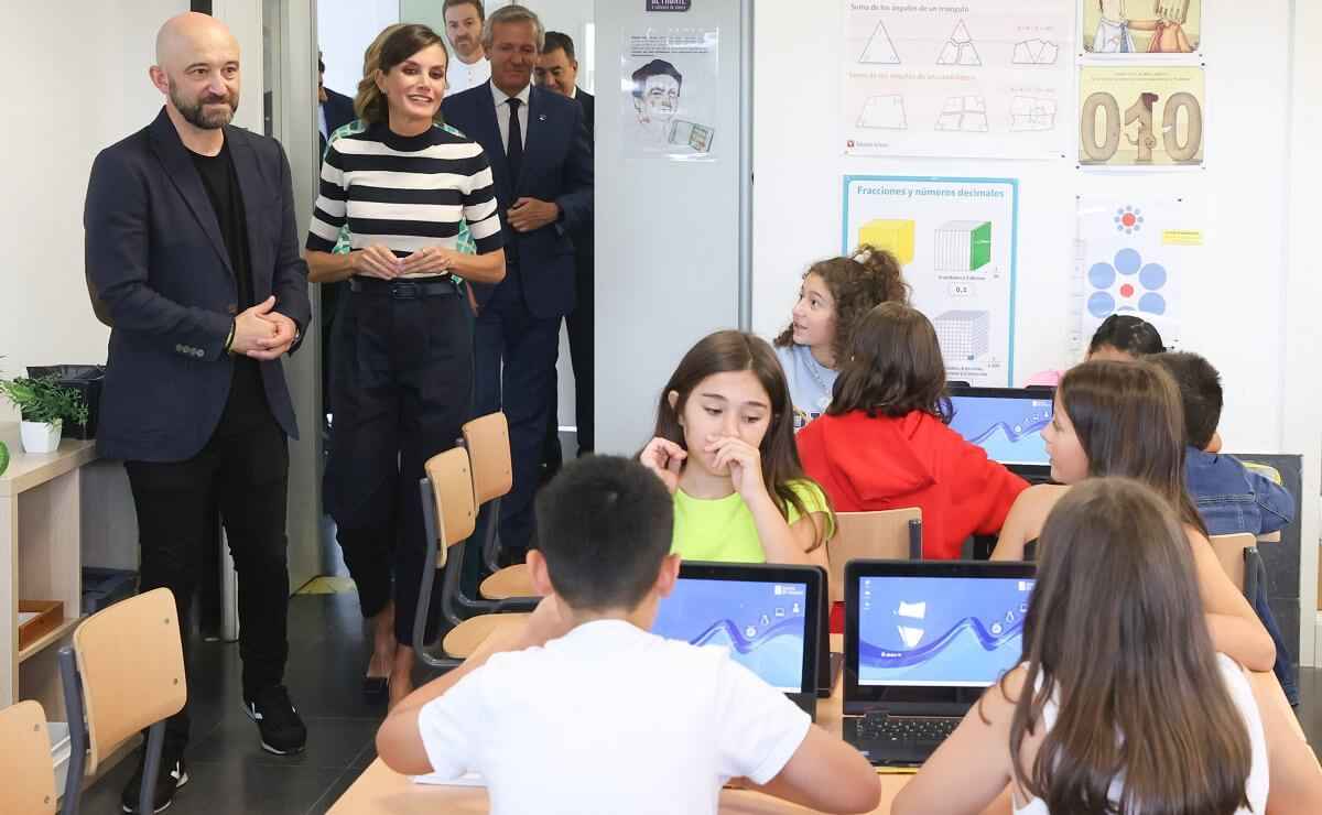 Queen Letizia of Spain attends the Opening of the School Year 2023/2024 at  CEIP do Camino Ingles on September 11, 2023 in Sigueiro/Orosos, Spain  Credit: agefotostock /Alamy Live News Stock Photo - Alamy