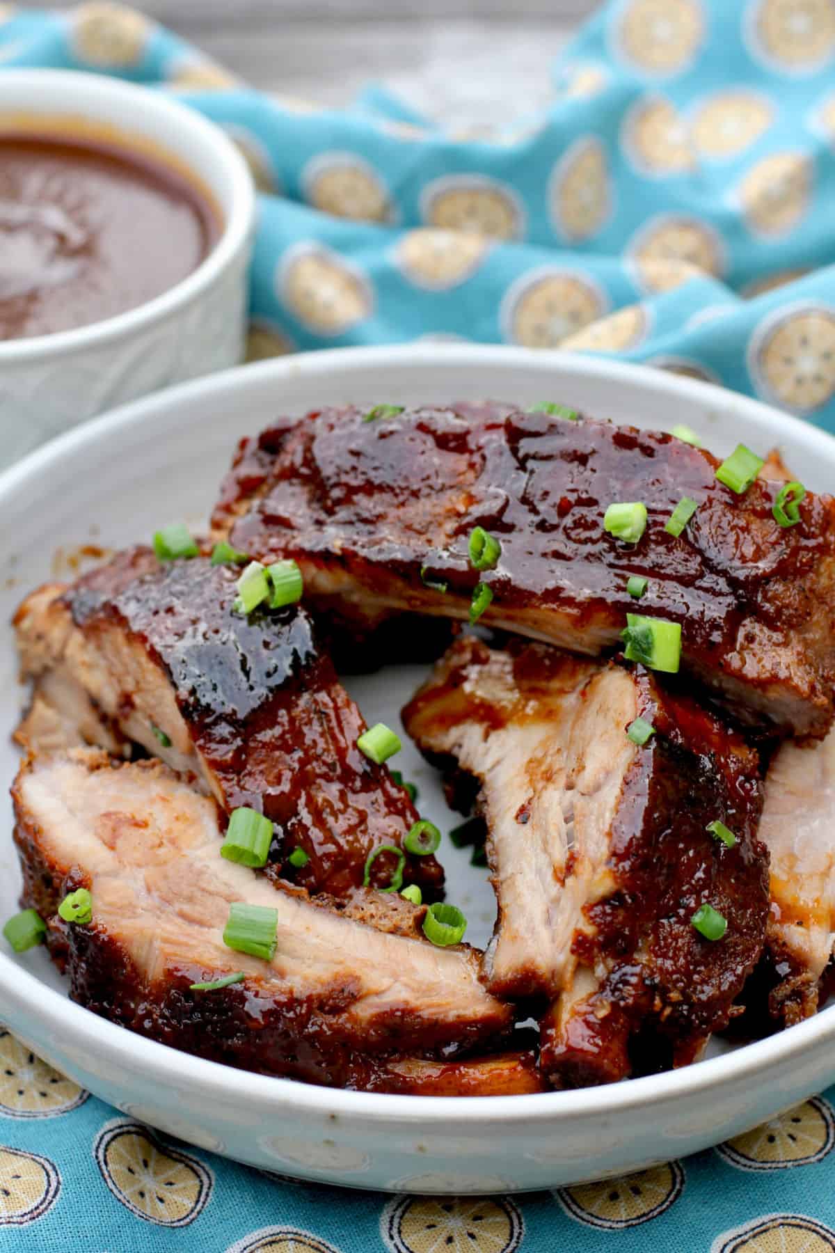 Slow Cooker Baby Back Ribs in a bowl.