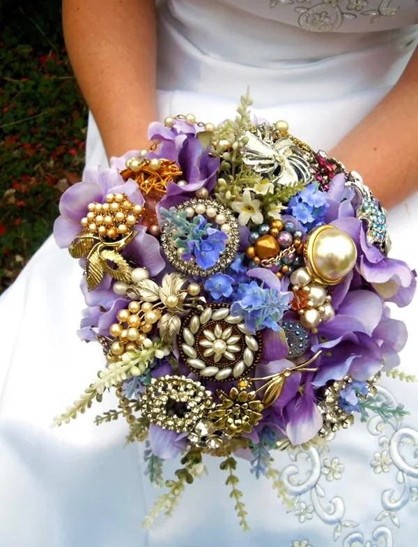 Vintage Jewelry Wedding Bouquet