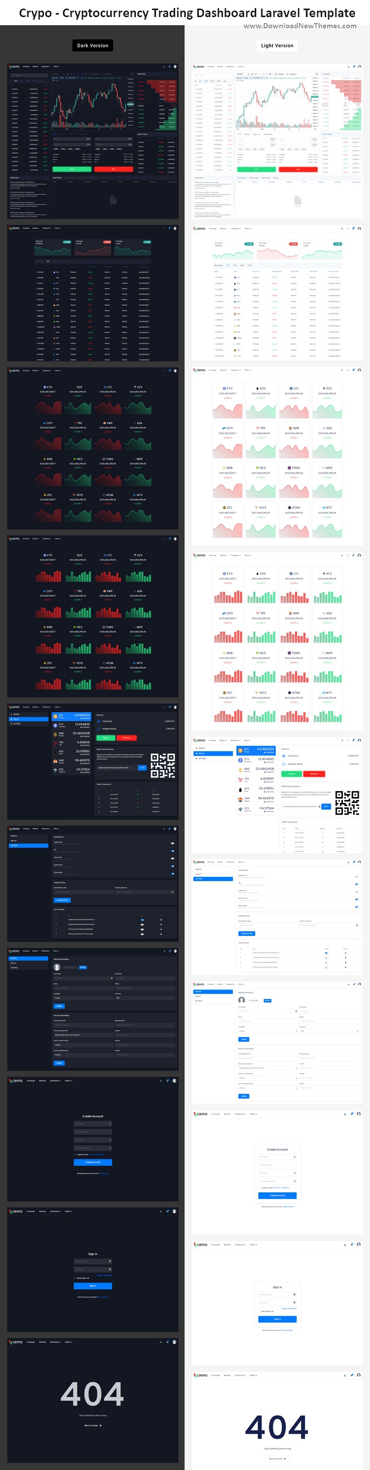 Download Cryptocurrency Trading Dashboard Laravel Template