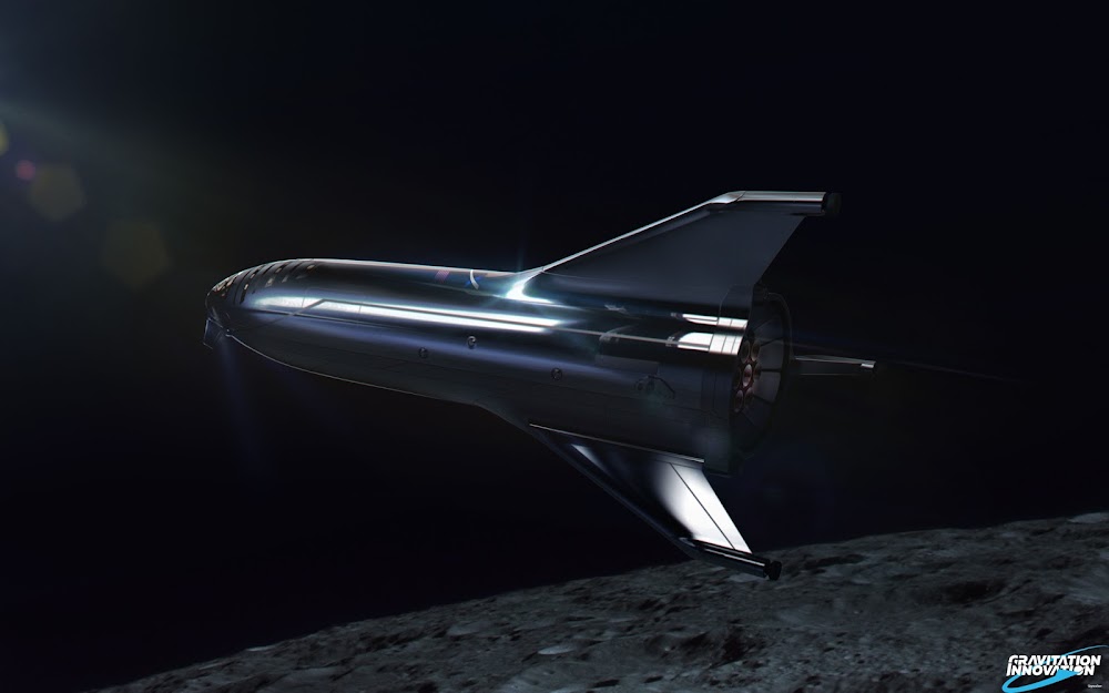 SpaceX #dearMoon Starship orbiting the Moon by Gravitation Innovation