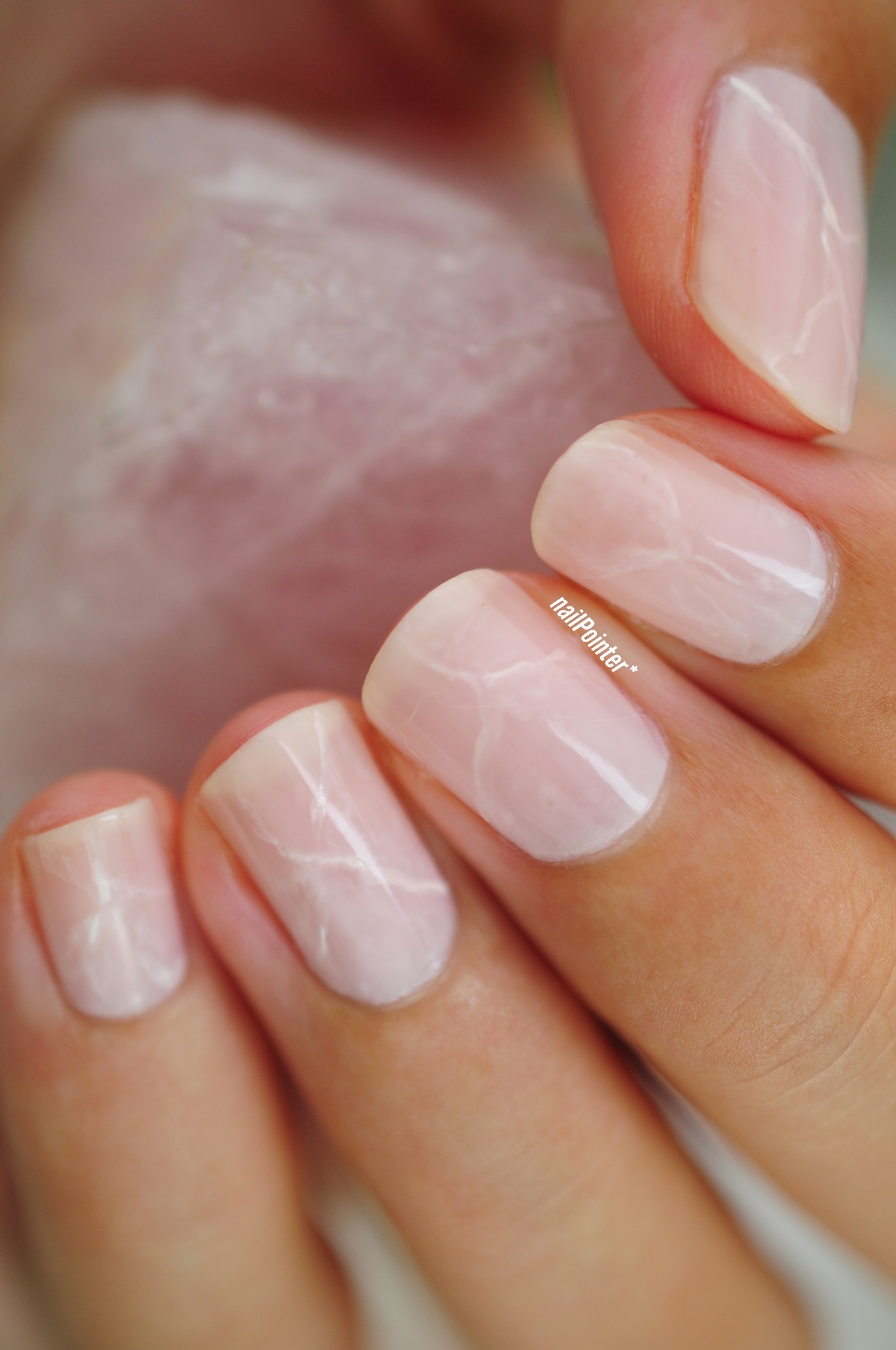 Rose Quartz Nail Design using Essie, Nails Inc and Acrylic Paint