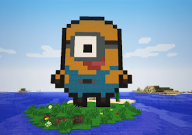 Minion pixel art minecraft building idea