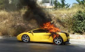 lamborghini on fire