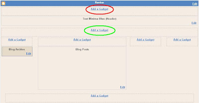 Blogger Layout with additional ADD GADGETs