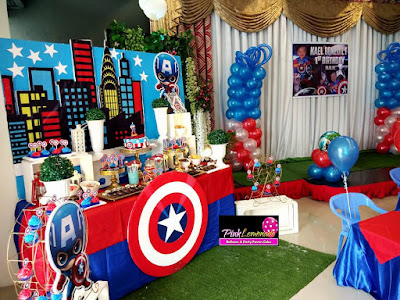 Captain America themed dessert buffet