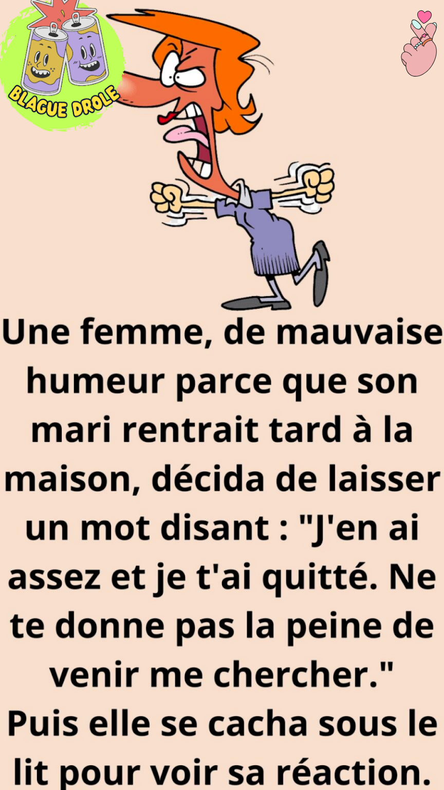 Une femme en colère laisse un mot à son mari – elle est choquée par sa réponse