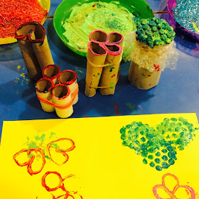 Autumn fruits motor-skills home made stencil painting activity