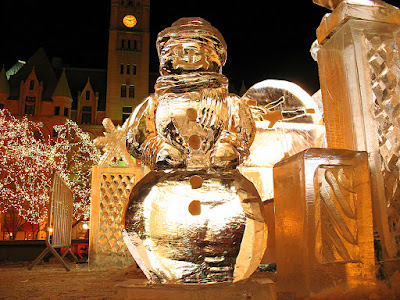 snowman ice sculpture pic courtesy of mndaily.com