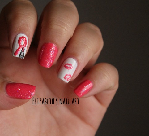 nail art pintalabios rosa