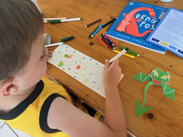 a child drawing on paper