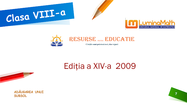 Lumina Math Ediția XIV-a an 2010, Clasa VIII