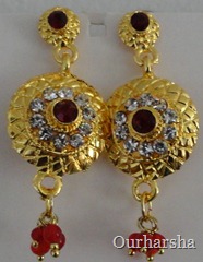 White & Red Stone Studded Earrings (5)