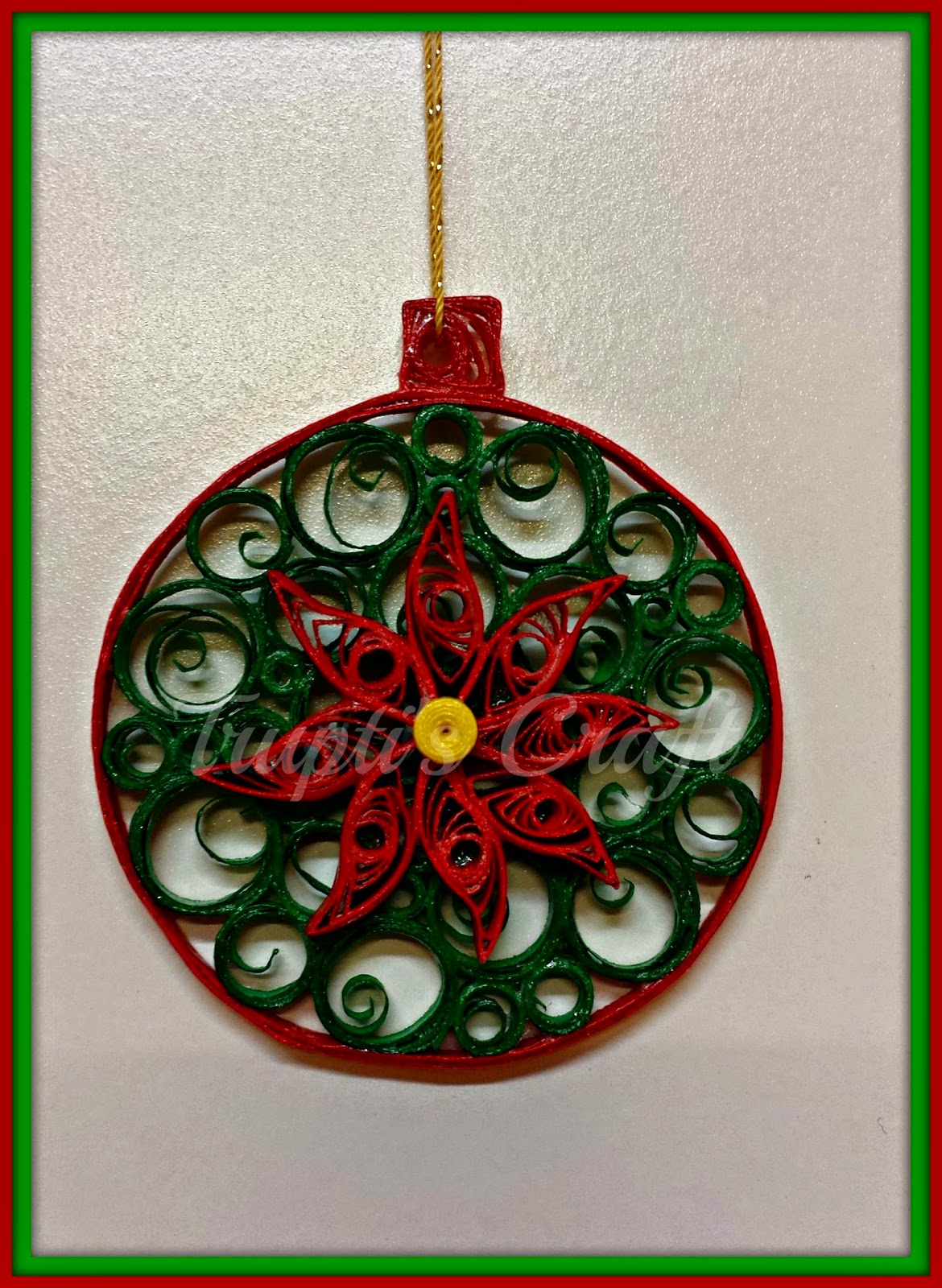 Trupti s Craft Paper Quilling  Christmas  Ornament
