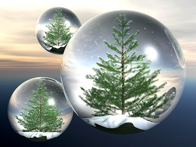 Christmas trees in the balls download free e-cards for Christmas