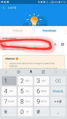 cara bayar listrik di dana (pascabayar)