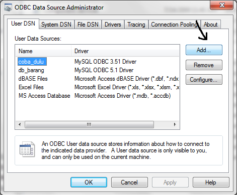 Membuat Data Source ODBC di Windows 7  MandaiPC