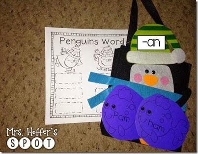 Sorting by word family in this center is fun! The kids have to sort then write the words on the response sheet.