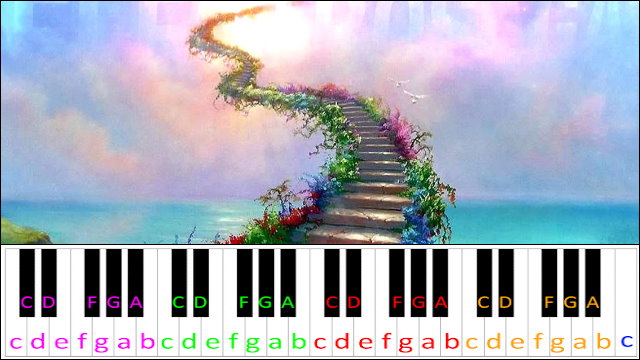 Stairway To Heaven by Led Zeppelin (Hard Version) Piano / Keyboard Easy Letter Notes for Beginners