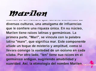 ▷ Significado del nombre Marilen