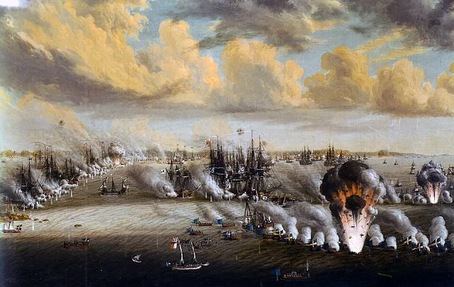 Johan Tietrich Schoultz. Slaget vid Svensksund den 9 de julio de 1790. Museo Nacional de Suecia, obra de arte ID : 35239. Óleo sobre lienzo.