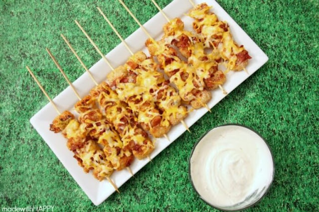 Loaded Tater Tot Skewers #summerrecipe #lunch