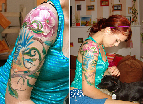 Sexy girls flower trible tattoos 2012 women with sleeve tattoos