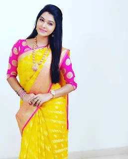 Actress Rachitha In Yellow Traditional Saree Stills