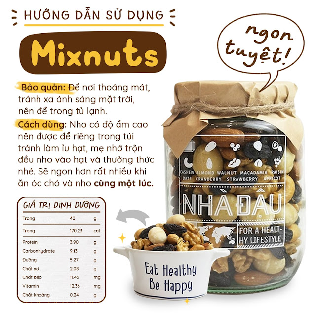 Hướng dẫn sử dụng Mixnuts mix hạt dinh dưỡng cho Mẹ Bầu