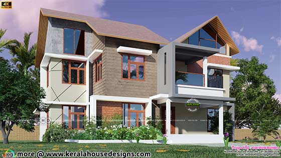 Unique Mixed Roof Style House Architecture Design