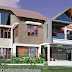 Unique Mixed Roof Style House Architecture Design with Three Textured Front Elevation