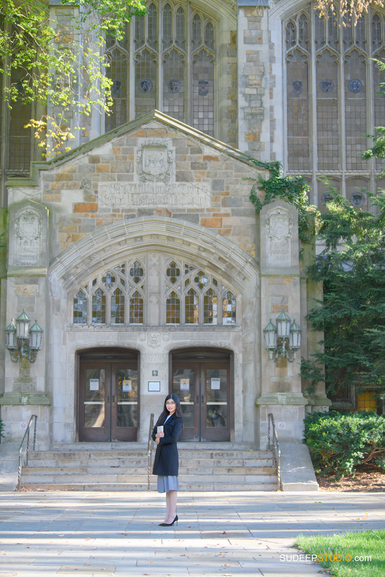 University of Michigan Graduation Portraits on Campus by SudeepStudio.com Ann Arbor Graduation Portrait Photographer